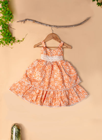 Celia Orange Floral Dress