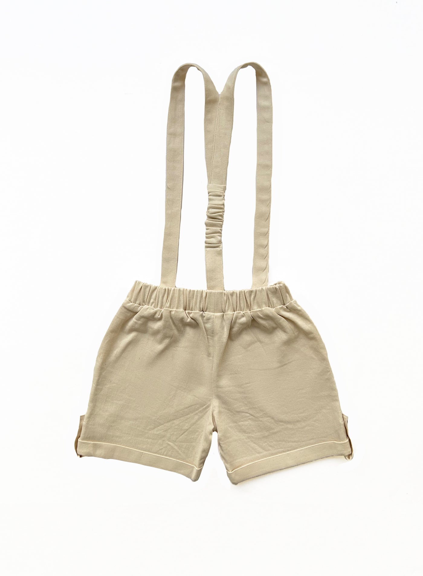 James Cream Detachable Suspender Shorts