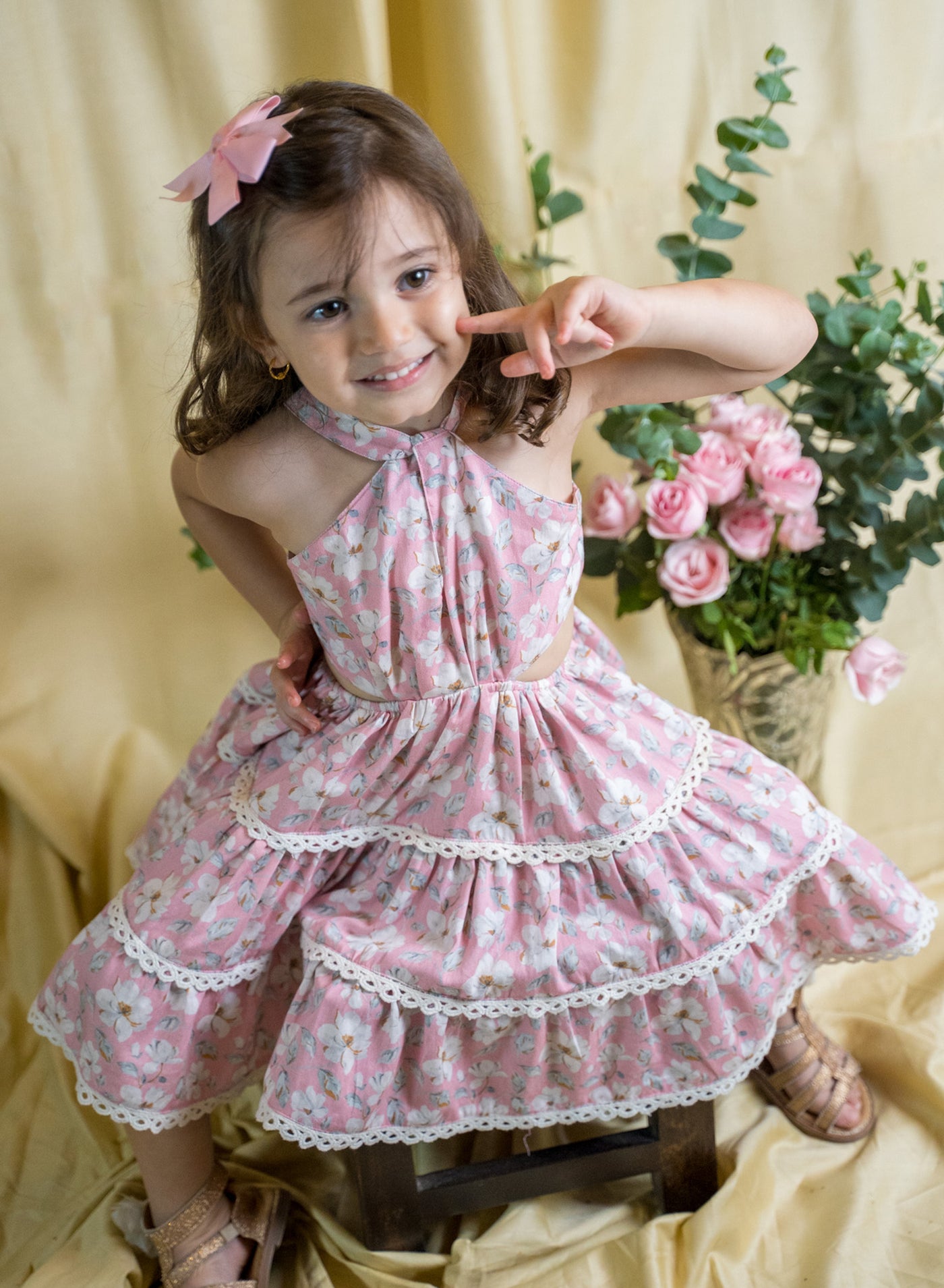 Vanessa Pink Floral Dress