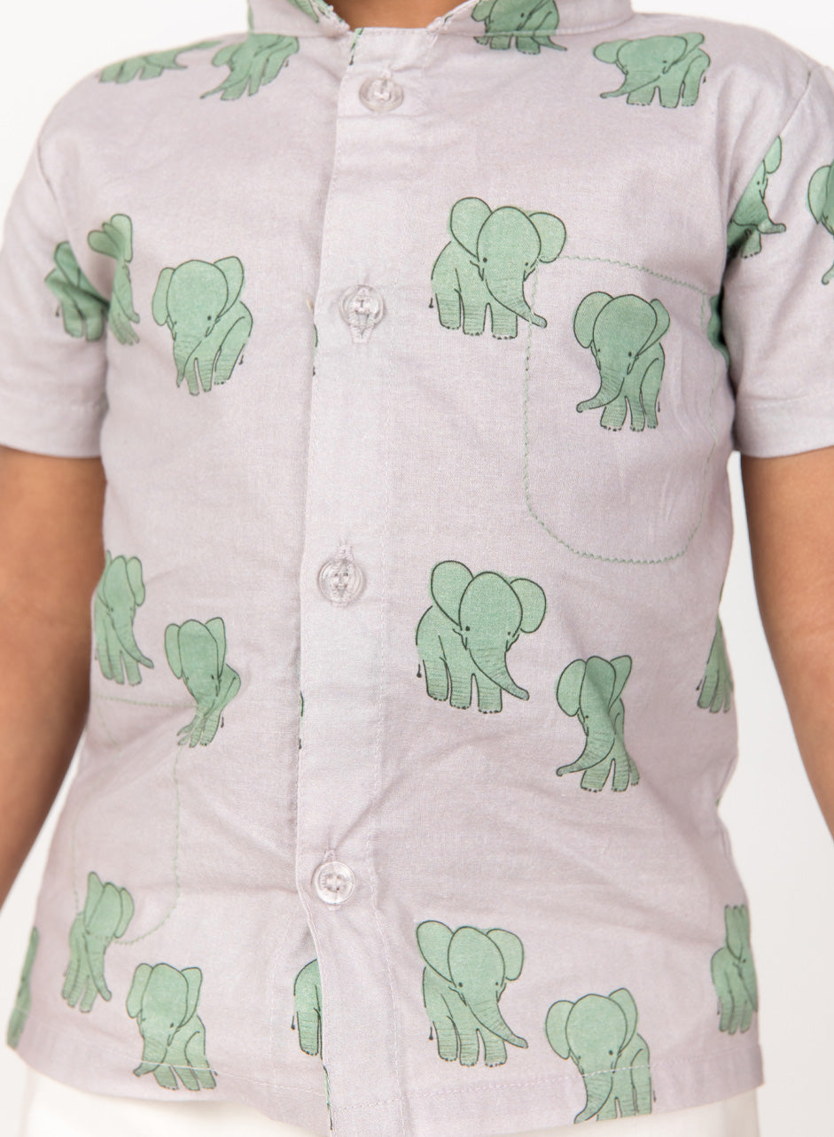 Kristoff Elephant Print Shirt - Elfin House