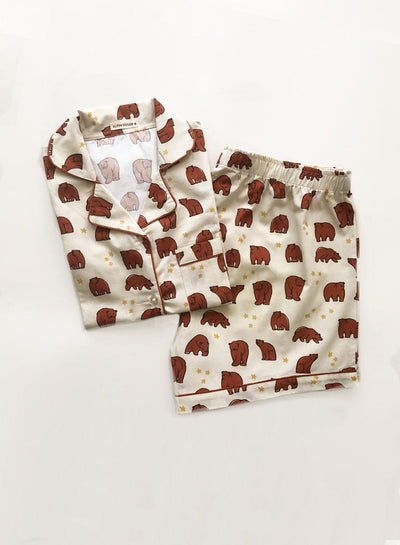 Brown Bear Women's Shorts Pyjama Set - Elfin House