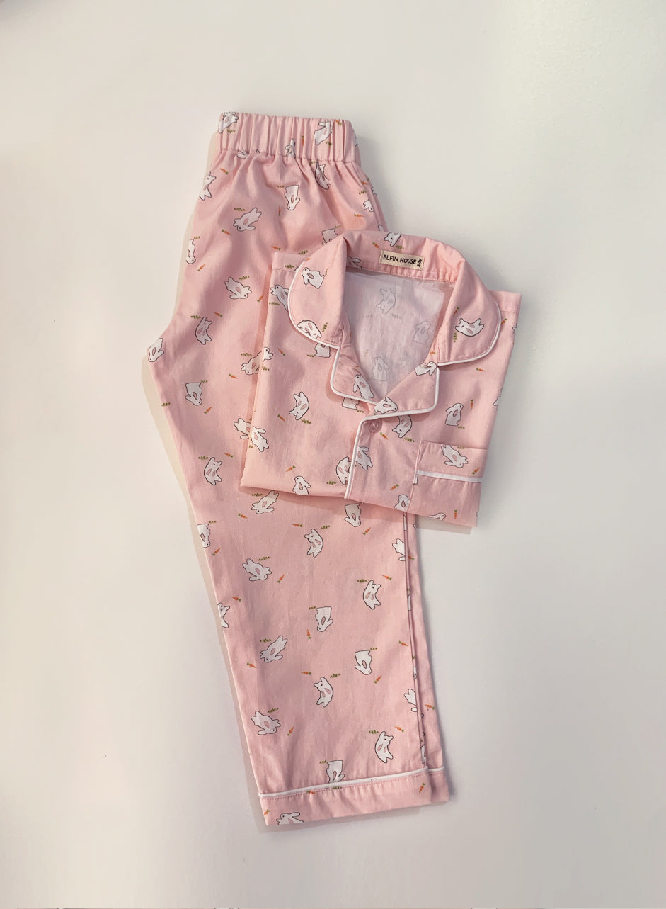 Pink Bunny Kid's Pyjama Set - Elfin House