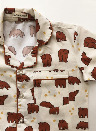 Brown Bear Kid's Pyjama Set - Elfin House